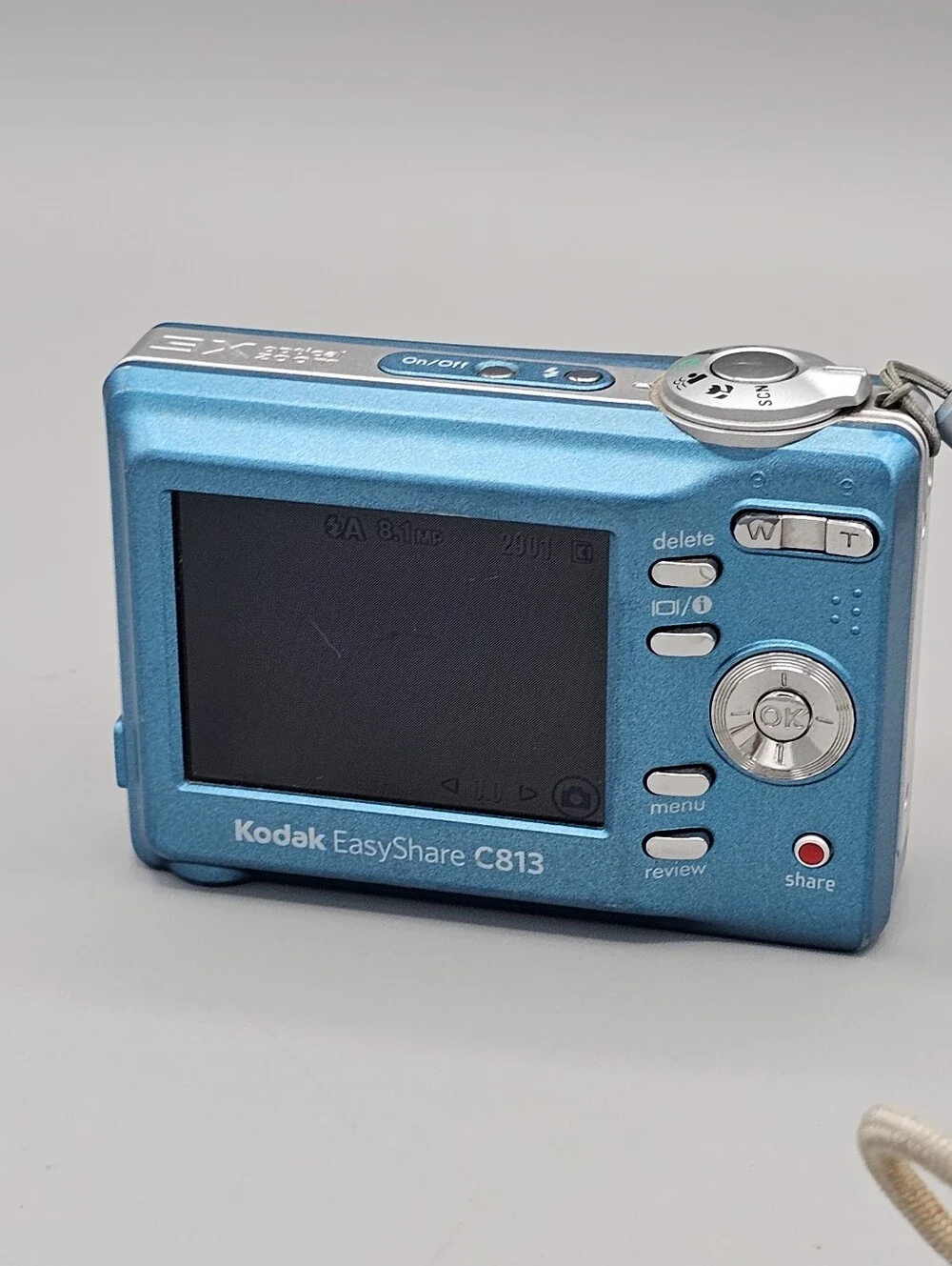 Kodak EasyShare C813 Digital Camera Blue 8.2MP 3x Optical Zoom Y2K Working w SD
